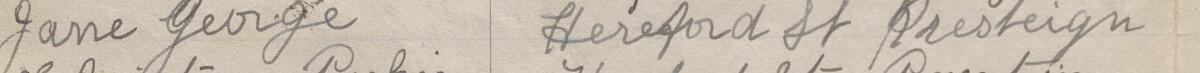 Image of Jane George's signature and address in the petition