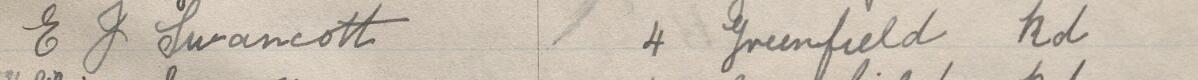 Image of E J Surancott's signature and address in the petition