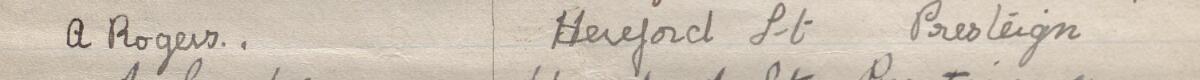 Image of A Rogers's signature and address in the petition