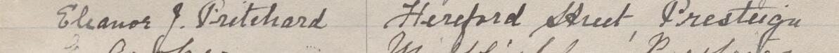 Image of Eleanor J Pritchard's signature and address in the petition