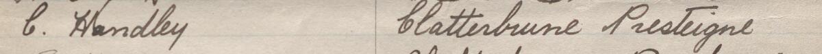 Image of C Handley's signature and address in the petition
