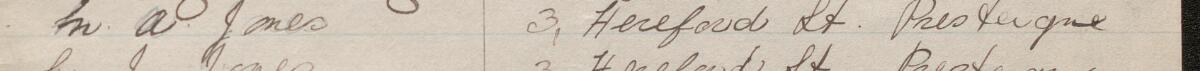 Image of M A Jones's signature and address in the petition