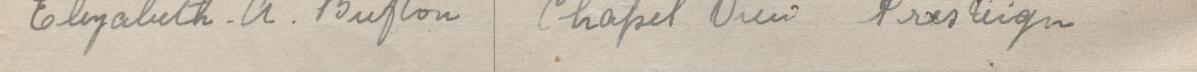 Image of Elizabeth A Bufton's signature and address in the petition