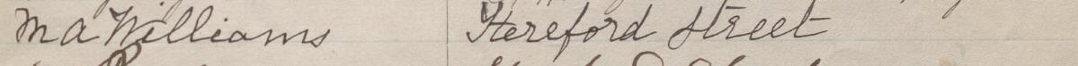 Image of M A Williams's signature and address in the petition