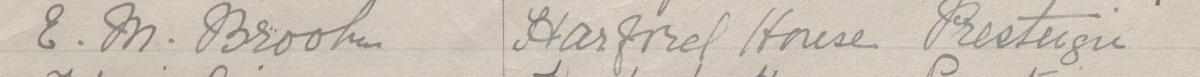 Image of E M Brook's signature and address in the petition