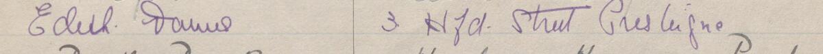Image of Edith Davies's signature and address in the petition