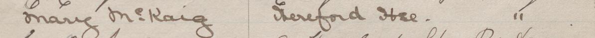 Image of Mary McKaig's signature and address in the petition