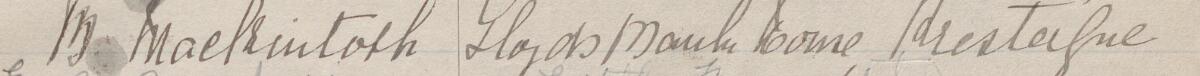 Image of M Mackintosh's signature and address in the petition