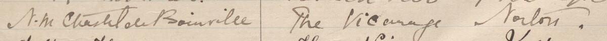 Image of A M Charlotte Bainville's signature and address in the petition