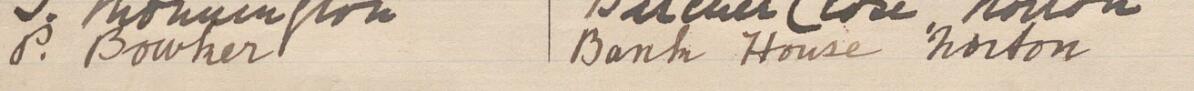 Image of P Bowker's signature and address in the petition