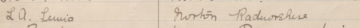 Image of L A Lewis's signature and address in the petition