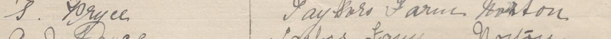 Image of S Pryce's signature and address in the petition