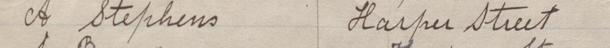 Image of A Stephens's signature and address in the petition