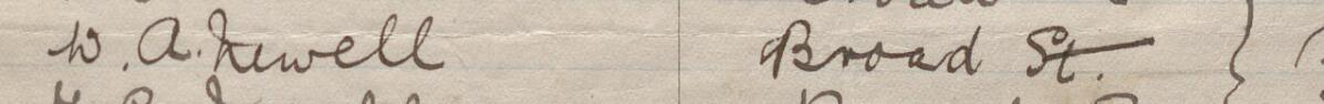 Image of W.A. Newell's signature and address in the petition