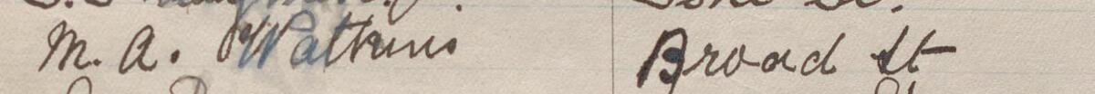 Image of M.A. Wathin's signature and address in the petition