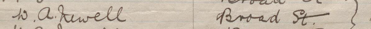 Image of W.A. Newell's signature and address in the petition