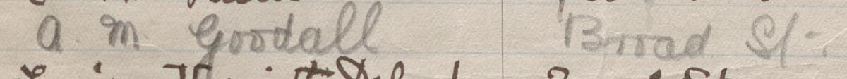Image of A.M. Goodall's signature and address in the petition