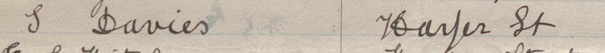 Image of S Davies's signature and address in the petition