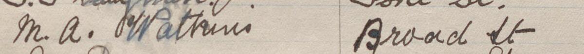 Image of F J Vaughan's signature and address in the petition