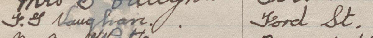 Image of F. G Vaughan's signature and address in the petition