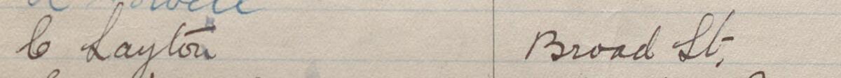 Image of C Layton's signature and address in the petition