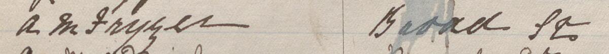 Image of A M Fryzer's signature and address in the petition