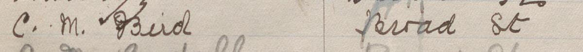 Image of C.M. Bud's signature and address in the petition