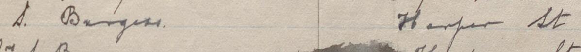 Image of S. Burgess's signature and address in the petition