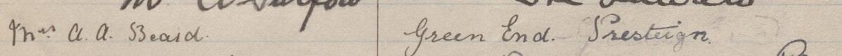 Image of Mrs A A beard's signature and address in the petition