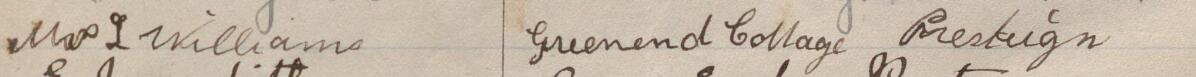Image of Mrs L Williams's signature and address in the petition