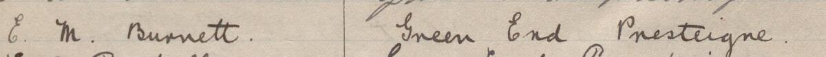 Image of E M Burnett's signature and address in the petition