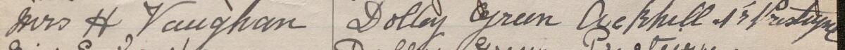 Image of Mrs H Vaughan's signature and address in the petition