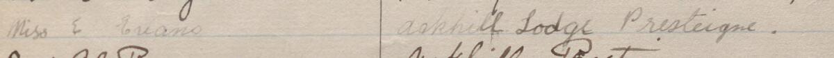 Image of Miss E Evans's signature and address in the petition