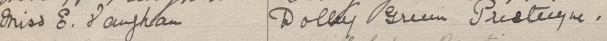 Image of Miss E Vaughan's signature and address in the petition