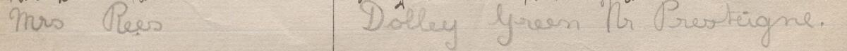 Image of Mrs Rees's signature and address in the petition