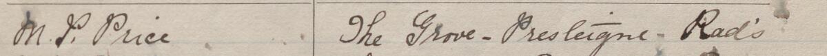 Image of M. P. Price's signature and address in the petition