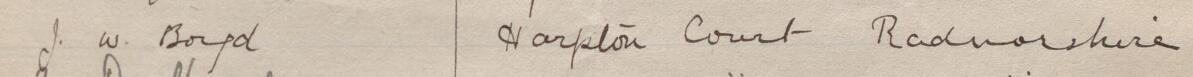 Image of J. W. Boyd's signature and address in the petition