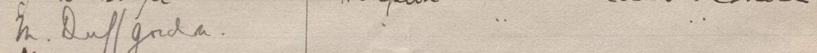 Image of M. Duff Gordon's signature and address in the petition