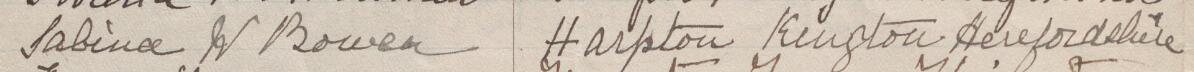 Image of Sabina W Bowen's signature and address in the petition