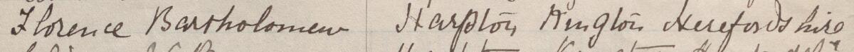Image of Florence Bartholomew's signature and address in the petition
