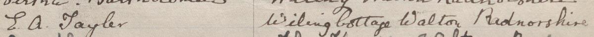 Image of E A Taylor's signature and address in the petition