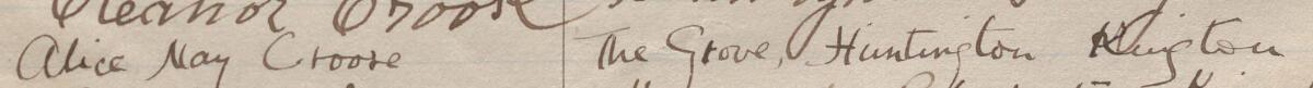 Image of Alice May Crooke's signature and address in the petition