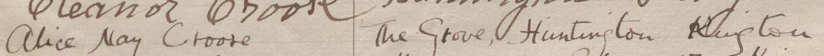 Image of Alice May Croose's signature and address in the petition