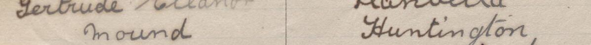 Image of Gertrude Eleanor Mound's signature and address in the petition
