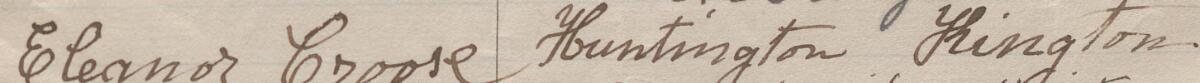 Image of Eleanor Crooke's signature and address in the petition