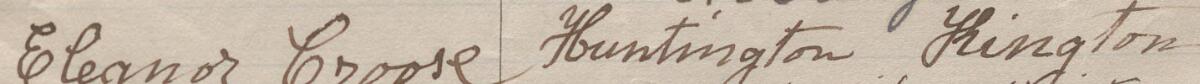 Image of Eleanor Croose's signature and address in the petition