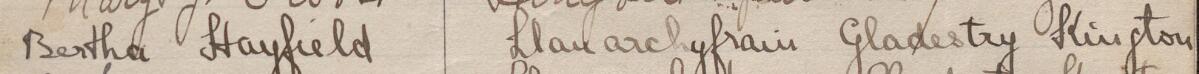 Image of Bertha Hayfield's signature and address in the petition