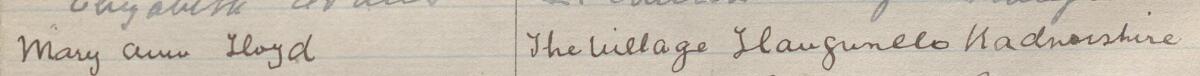 Image of Mary Ann Lloyd's signature and address in the petition