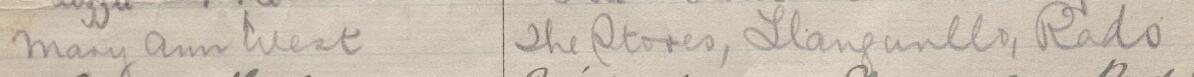 Image of Mary Ann West's signature and address in the petition
