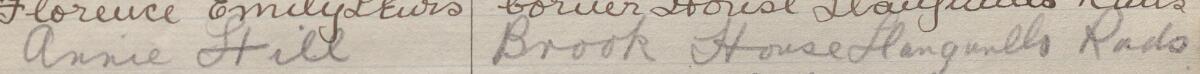 Image of Annie Hill's signature and address in the petition